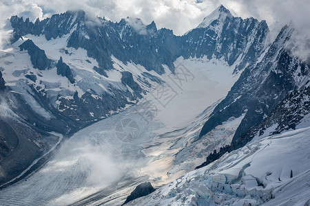 法国法国阿尔卑斯山的戏剧性地貌 蒙多伦特 勃朗马力夫峰背景图片