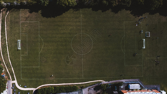 足球场的空中景象背景图片