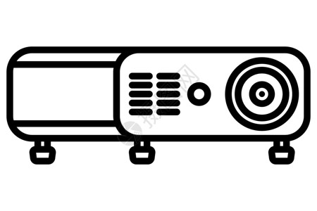 运动相机展示器显示电影的培训投影器的黑色图标插画