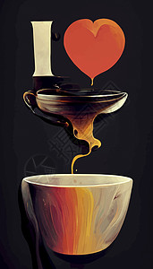 咖啡杯插图 咖啡插图粮食香气杯子咖啡店艺术创造力背景图片