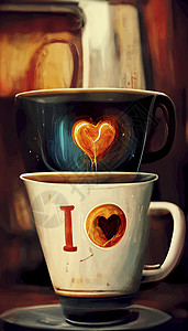 咖啡杯插图 咖啡插图粮食艺术香气咖啡店创造力杯子背景图片