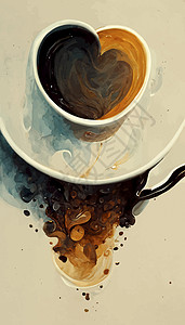 咖啡杯插图 咖啡插图咖啡店杯子香气粮食艺术创造力背景图片