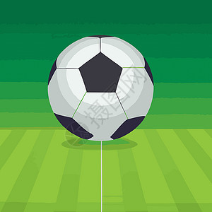 足球在球场上插图团队联盟圆形体育场绿色背景图片