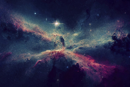星星和云素材银河系和宇宙中的恒星和空间尘埃 银河系2D图解墙纸插图星星天文学星际黑色星云科学星座背景