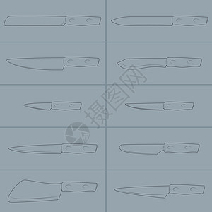 厨房刀刀刃器具厨师金属工具雕刻烹饪背景图片