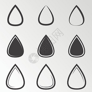雨滴形状以水为主题的矢量插图插画