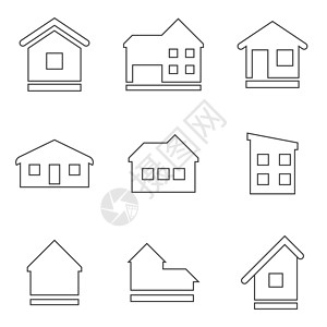 关于主题之家的矢量插图入口建筑住宅烟囱酒店收藏建筑学窗户财产背景图片