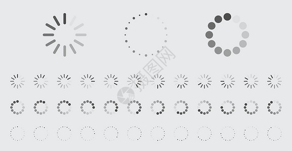 gif素材循环装入缓载图标矢量集数据指标速度圆圈用户插图缓冲按钮动画片时间插画