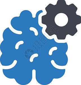 心脑用户工作控制工业插图智力工程思考机器齿轮背景图片