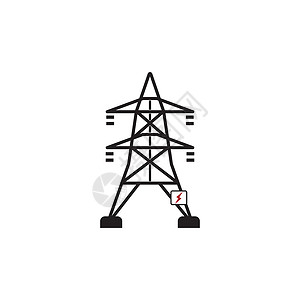 塔标识电极图标工程工业基础设施危险插图植物电压活力力量电缆插画