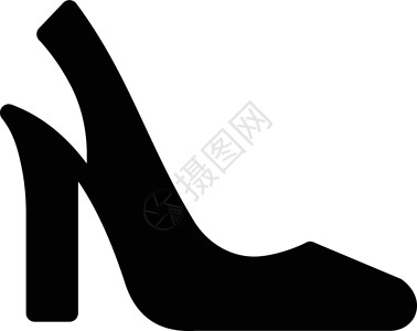 高高跟鞋高跟鞋标识购物白色鞋类插图女性黑色魅力绘画插画