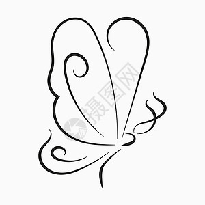 蝴蝶图标 在白色背景上隔绝的黑蓝板蝴蝶 网络 印刷 徽标创建和品牌设计的最佳方法自由一条线昆虫航班宏观草图手绘野生动物实线动物设计图片