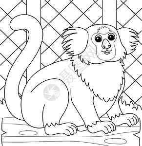 香芋西米露儿童标记动物着色页面插画