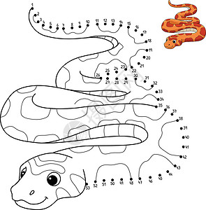 玉米蛇点点到点角蛇形蛇形单色页面插画