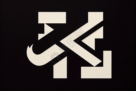 黑色最低清洁现代工作室缩写 Logo演播室白色高品质 2D 插图背景图片