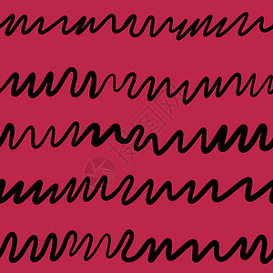 祖国万岁字体手绘颜色 2023 洋红色抽象几何背景的无缝图案 红紫色与黑线涂鸦条纹曲线 织物印刷包装纸的简约时尚设计 时尚的现代艺术对角线墙背景