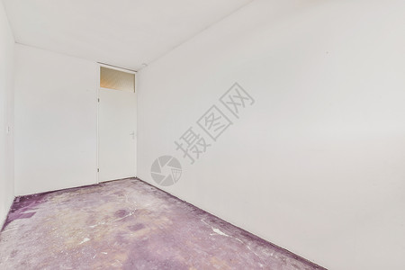 一个空房 有白墙和水泥地板背景图片