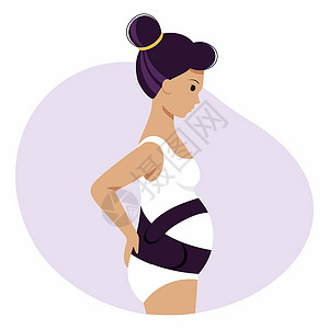 大肚子孕妇孕妇绷带中有一个大肚子 一个穿着内衣的怀孕女孩插画