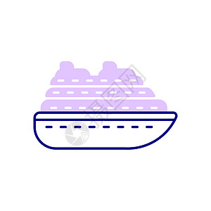 游轮之旅游轮图标 在豪华游艇上穿越大洋之旅货船商业娱乐巡航港口方式船运冒险旅行帆船插画