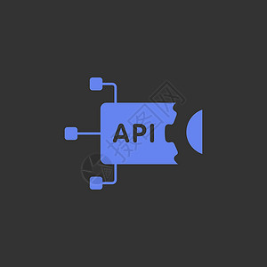 序厅API - 应用程序编程界面矢量图标;软件集成概念设计图片
