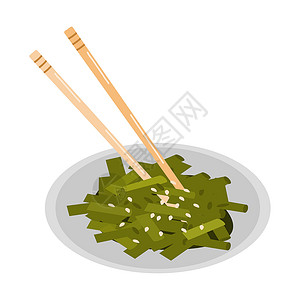 菜籽植物油带芝麻种子竹棍的豆子插画