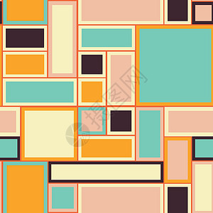 20世纪80代校验模式 retro 几何无缝背景海浪装饰插图波浪状橙子褐色现代主义者数码流行音乐墙纸设计图片