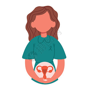 子宫婴儿不孕症和流产概念 生育问题 平方矢量说明 16插画