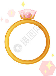 粉红闪亮的金矿订婚戒指 求婚的概念背景图片