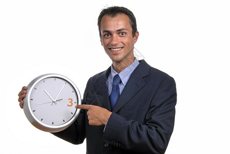 钟白色手表职业小时时间市场套装领带商务人士背景图片