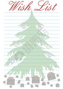 希望列表  圣诞节新年季节展示闪光欢呼卡片假期愿望装饰品插图背景图片