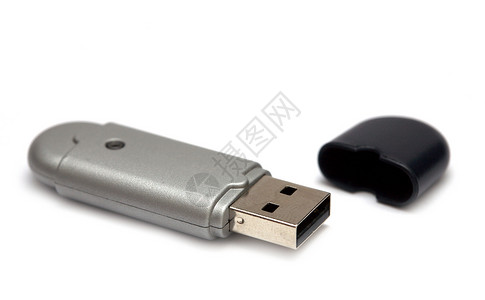 USB 设备电子记忆棒电脑宏观技术工具白色背景图片