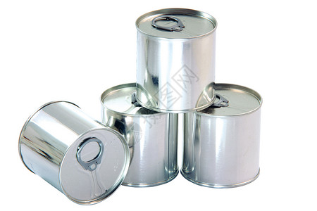 铝罐金属包装白色物品背景图片