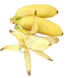 香蕉水果绿色生活黄色营养小路剪裁饮食食物白色背景图片