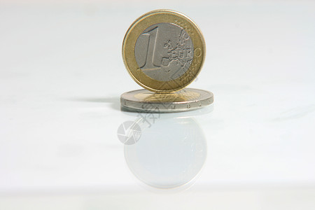 1欧元硬币金融白色金属现金经济交换货币银行背景图片