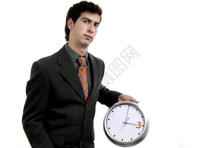 钟白色交易领带商务小时职业公司套装工作商业背景图片