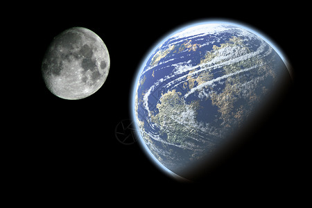 月亮月光涟漪波纹月球天文学地球灰色圆圈黑色地平线背景图片