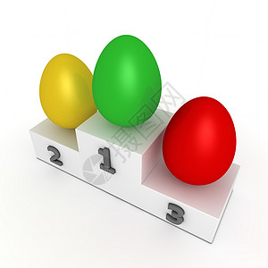 胜利podium  绿 黄 红的鸡蛋报酬插图勋章讲台仪式金子反光竞赛平台游戏背景图片