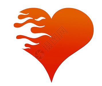 燃烧的心热情红色欲望情感插图背景图片