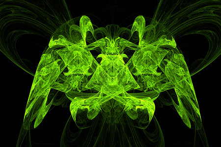 分形未来派数字计算机曲线绿色绘图漩涡黑色波浪活力背景图片