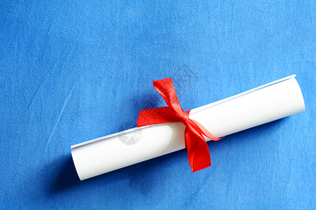 文凭或证书医生教育红色机密滚动荣誉大学庆典文档蓝色背景图片