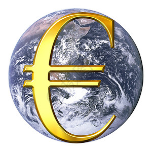 欧元与地球欧元在地球上空背景