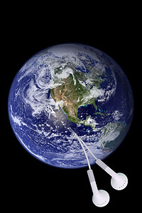 音乐技术地球行星全球耳塞耳机背景图片