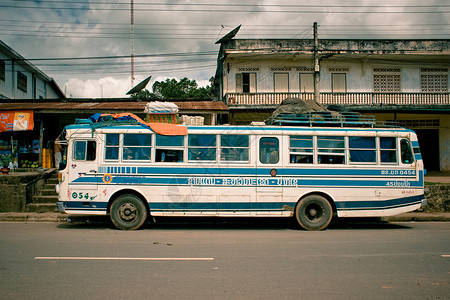 旧公车公共汽车景观城市车辆运输背景图片