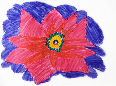 儿童照片 花朵 白种背景插图绘画教育蜡笔学习孩子童年纹饰背景图片