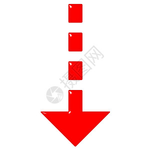 方向图标3D 光滑红箭头失败金融适应症下载反射失败者艺术玻璃红色损失背景