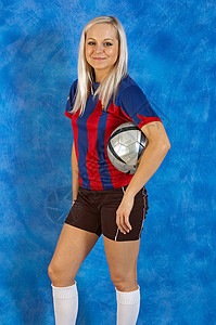 带足球的时装女孩内衣运动女士竞争者魅力背景图片
