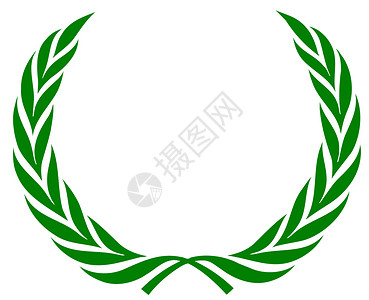 环环相扣劳蕾尔花圈绿色插图胜利者运动胜利白色图形化成就分支机构背景