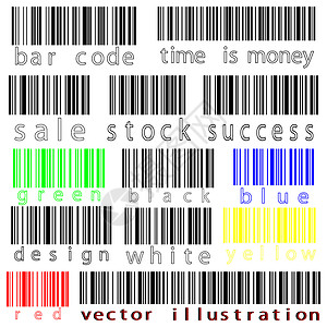 条形码标签白对白的条形码矢量插图技术存货条码价格标签包装物品红色产品背景