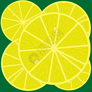 柠檬背景食物黄色绿色橙子水果圆形厨房背景图片