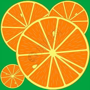 橙色背景黄色食物圆形绿色橙子柠檬水果厨房背景图片